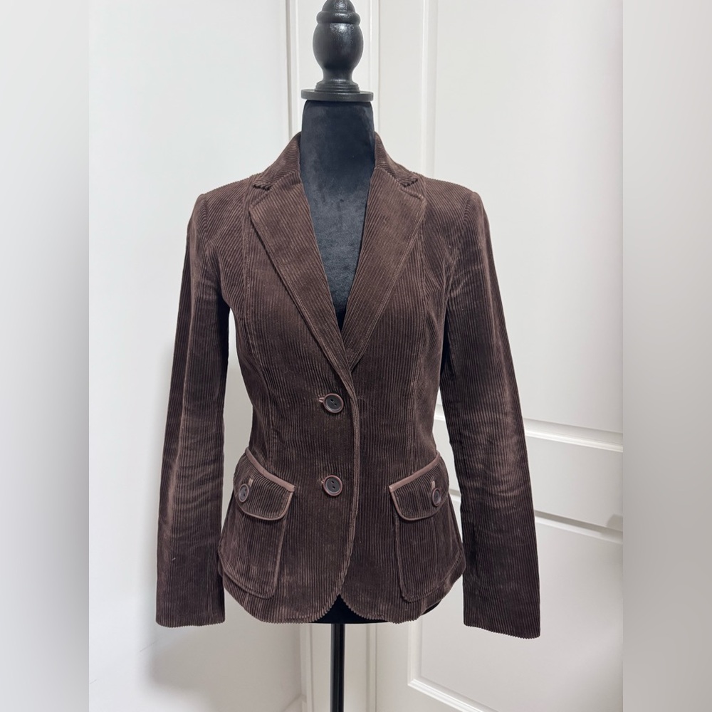 Zara Basics Corduroy Chocolate Blazer